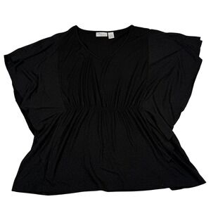 Contemporary Chic Dolman Batwing Tunic Top 2X Elastic Waist Minimalist Workwear